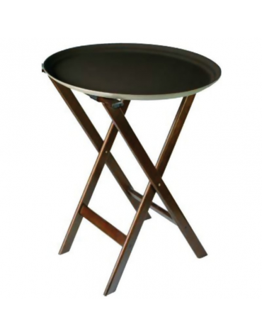Alzata per vassoi in legno color noce - cm 42x43x82h