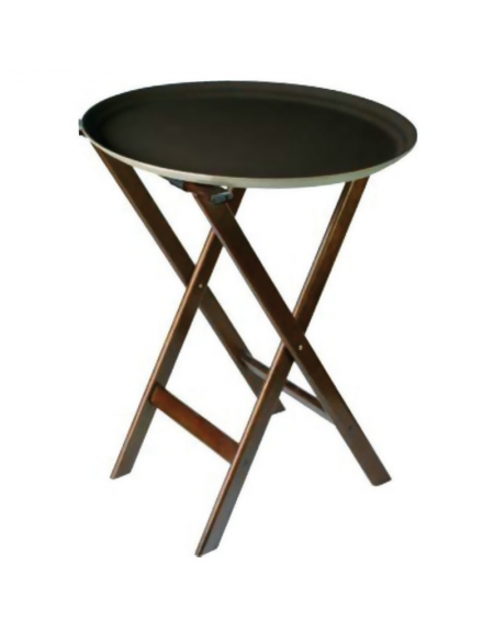 Alzata per vassoi in legno color noce - cm 42x43x82h