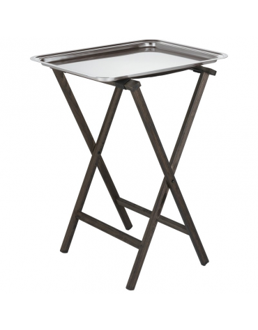 Alzata per vassoi in legno color noce - cm 42x43x82h