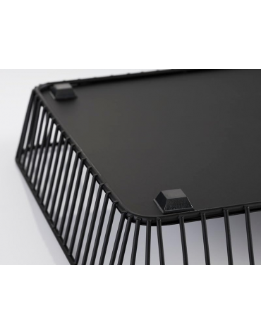 Cesto pane GN 1/2 in filo di metallo nero con piedini antiscivolo - cm 32,5x26,5x7,5h