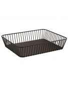 Cesto pane GN 1/2 in filo di metallo nero con piedini antiscivolo - cm 32,5x26,5x7,5h