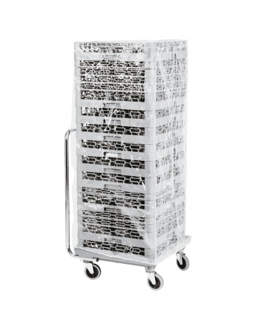 Telo igienico protettivo per cestelli lavastoviglie in polipropilene trasparente - cm 55x55x122h