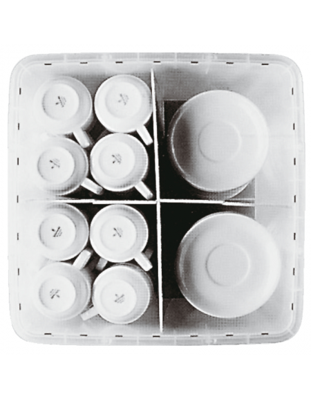 Inserto croce in polipropilene trasparente per contenitore trasporto stoviglie DN51358 - cm 40x40