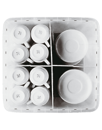 Inserto croce in polipropilene trasparente per contenitore trasporto stoviglie DN51358 - cm 40x40