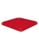 Coperchio in polietilene per contenitori alimenti quadrati con capacità Lt. 5,5-7,6 - colore rosso - cm 22,8x22,8x1,6h