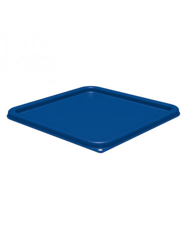 Coperchio in polietilene per contenitori alimenti quadrati con capacità Lt. 11,4-17-20,8 - colore blu - cm 28,9x28,9x1,6h