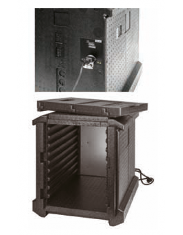 Contenitore isotermico in polipropilene con presa corrente - Lt. 128 - Temperatura -40/+120°C - cm 60x72x63h