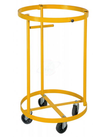Carrello porta rifiuti senza coperchio - 4 ruote gievoli Ø mm 80 - cm Ø 45x83h