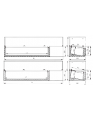Vetrina refrigerata in acciaio inox con vetri per banco pizzeria - predisposta per 5 bacinelle GN 1/4 - mm 1200x335x435h