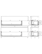 Vetrina refrigerata in acciaio inox con vetri per banco pizzeria - predisposta per 6 bacinelle GN 1/4 - mm 1400x335x435h