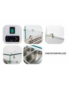 Vetrina refrigerata in acciaio inox con vetri per banco pizzeria - predisposta per 9 bacinelle GN 1/4 - mm 1800x335x435h