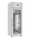 Armadio refrigerato GN 2/1 inox con porta a vetri, refrigerazione ventilata, temp. +3° +10°C - classe B - cm 70x89,1x204,5h
