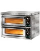 Forno elettrico per pizza Camera doppia con vetro - Dimensioni interne cm 41x36x8h - capacità 1+1 pizze Ø 35 cm