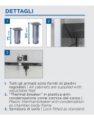 Armadio refrigerato inox - refrigerazione ventilata e guide stampate - Lt. 450 - temp. -2/+8°C - Classe D - cm 68x73x197,5h