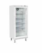 Armadio frigorifero bianco con porta a vetro e interno in termoformato - 4 griglie pasticceria cm 60x40 - cm 74x68x180h