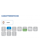 Armadio frigorifero in acciaio con porta a vetro e interno in termoformato - 4 griglie pasticceria cm 60x40 - cm 74x68x180h