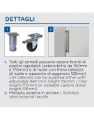 Armadio frigorifero in acciaio con porta a vetro e interno in termoformato - 4 griglie pasticceria cm 60x40 - cm 74x68x180h