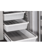 Armadio frigorifero per pesce in acciaio verniciato esterno e inox interno - refrigerazione statica -7° +2° C  - cm 74x88x202,5h