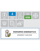 Tavolo refrigerato 3 porte in acciaio inox -  refrigerazione ventilata -2/+8°C - CLASSE A -cm 180x70x85h