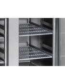 Tavolo refrigerato 4 porte con alzatina in acciaio inox - refrigerazione ventilata -2/+8°C - CLASSE A - cm 225x70x95h