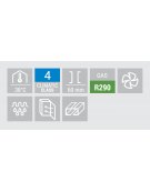 Tavolo refrigerato 2 porte in acciaio inox con alzatina per vassoi mm 325x410, refrigerazione ventilata -2°/+8°C - cm 135x60x95h