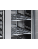 Tavolo refrigerato 4 porte in acciaio inox con alzatina per vassoi mm 325x410, refrigerazione ventilata -2°/+8°C - cm 225x60x95h