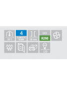 Tavolo refrigerato inox 2 porte a vetro con alazatina per vassoi mm 325x410, refrigerazione ventilata - cm 135x62,5x95h