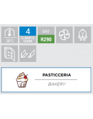 Tavolo refrigerato inox 2 porte per pasticceria con alzatina, refrigerazione ventilata +2°/+8°C - Classe C - cm 150x80x95h