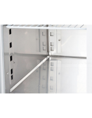 Tavolo refrigerato inox 3 porte per pasticceria con alzatina, refrigerazione ventilata +2°/+8°C - Classe C - cm 202,5x80x95h