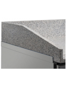 Tavolo pizza refrigerato con piano in granito. 2 sportelli e cassettiera a 5 comparti neutri - temp. +2°/+8°C - cm 202,5x80x104h