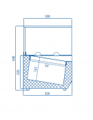  Vetrina refrigerata per banco pizza con castello vetro dritti - capacità n.7 bacinelle GN 1/4 - cm 150x33,5x44h