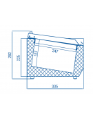 Vetrina refrigerata per banco pizza - capacità n.6 bacinelle GN 1/4 - cm 140x33.5x42.5h