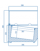 Vetrina refrigerata per banco pizza - capacità n.3 bacinelle GN 1/3 ed n.1 bacinella GN 1/2 - cm 120x39.5x44h