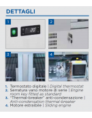 Saudette refrigerata GN1/1 in acciaio inox con 4 cassetti - refrigerazione statica 0°/+8°C - Classe C - cm 90x70x88h