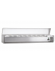 Vetrina refrigerata con coperchio, in acciaio inox - per banco pizzeria - predisposta per 5 bacinelle GN 1/4 - mm 1200x335x435h