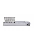 Vetrina refrigerata con coperchio, in acciaio inox - per banco pizzeria - predisposta per 8 bacinelle GN1/3 - mm 1800x395x435h