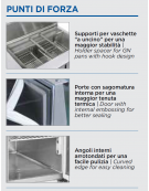 Saladette refrigerata GN1/1 inox 3 sportelli, top aperto con protezione in vetro - refrigerazione statica - cm 136,5x70x129,5h