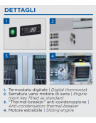 Mini banco pizza refrigerato inox, 3 sportelli GN, piano lavoro in granito - refrigerazione statica +0°/+8°C - cm 140x70x102,2h