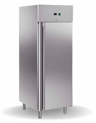 Armadio refrigerato verticale ventilato in acciaio inox a 1 porta - capacità Lt 650 - temperatura 0 / +8°C - cm 74x83x201h