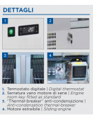Saladette refrigerata inox, 3 sportelli GN con top sandwich e vano per 8 vaschette GN 1/6 - temp. +0°/+8°C - cm 136,5x70x100,5h