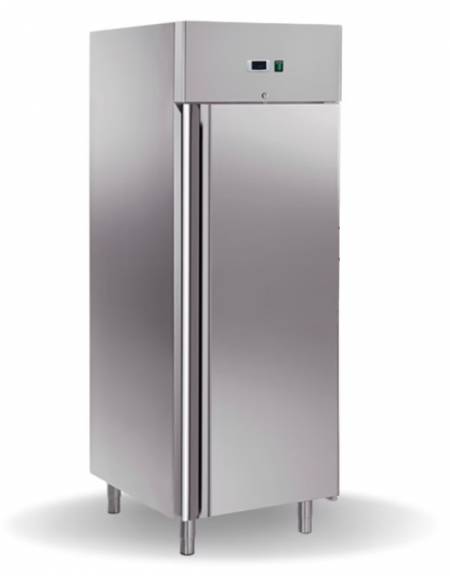 Armadio congelatore verticale ventilato in acciaio inox a 1 porta - capacità Lt 650 - temperatura -18/-22°C - cm 74x83x201h