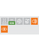 Abbattitore verticale in acciaio inox - capacità 5 teglie GN1/1 o mm 600x400 - temperatura -40°/+10°C - cm 76x72,5x85h