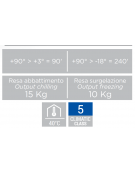 Abbattitore verticale in acciaio inox - capacità 5 teglie GN1/1 o mm 600x400 - temperatura -40°/+10°C - cm 76x72,5x85h