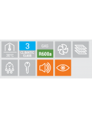  Armadio refrigerato bianco in ABS con interno in termoformato - refrigerazione Roll-Bond con ventola - cm 77,5x75,6x190h