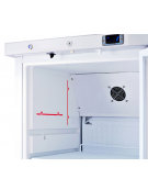 Armadio refrigerato bianco in ABS con interno in termoformato - refrigerazione Roll-Bond con ventola - cm 60x66,6x187,5h