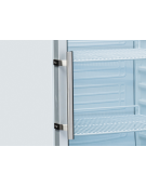 Armadio refrigerato bianco in ABS con porta in vetro e cornice e maniglia colore acciaio - temp. +2°/+8°C - cm 60x70,8x187,5h