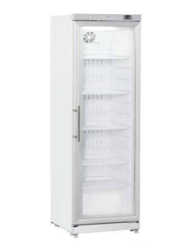 Armadio refrigerato bianco in ABS con porta in vetro e cornice e maniglia colore acciaio - temp. +2°/+8°C - cm 60x70,8x187,5h