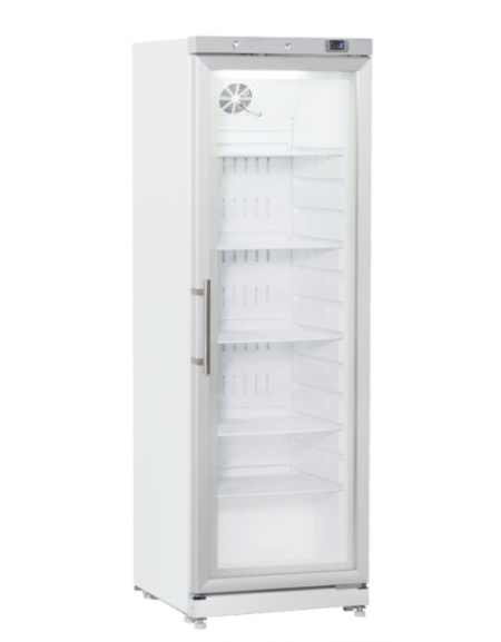 Armadio refrigerato bianco in ABS con porta in vetro e cornice e maniglia colore acciaio - temp. +2°/+8°C - cm 60x70,8x187,5h