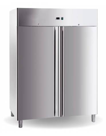 Armadio congelatore verticale ventilato in acciaio inox a 2 porte - capacità Lt 1300 - temperatura -18/-22°C - cm 148x83x201h