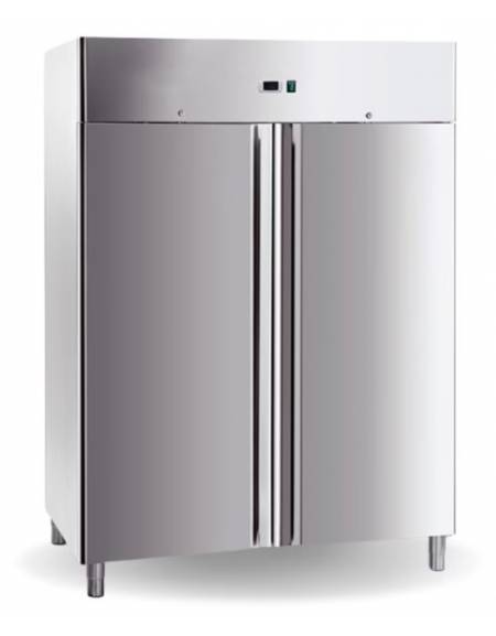 Armadio congelatore verticale ventilato in acciaio inox a 2 porte - capacità Lt 1300 - temperatura -18/-22°C - cm 148x83x201h